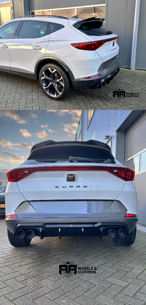 Rear Valance V.3 + Black Exhaust Ends Imitation Cupra Formentor Mk1 / Diffuser Upper Spoiler Cap 3D Cupra Formentor Mk1