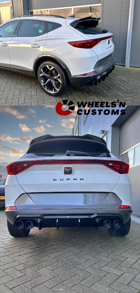 Rear Valance V.3 + Black Exhaust Ends Imitation Cupra Formentor Mk1 / Diffuser Upper Spoiler Cap 3D Cupra Formentor Mk1