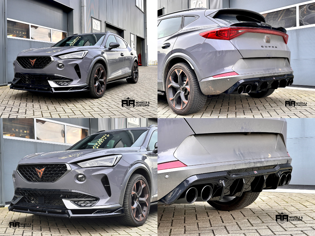 Side Skirts Diffusers Cupra Formentor Rear Valance V.3 + Black Exhaust Ends Imitation Cupra Formentor Mk1 / Diffuser Lower Spoiler Cap 3D Cupra Formentor Mk1 Front Splitter V.4 Cupra Formentor Mk1