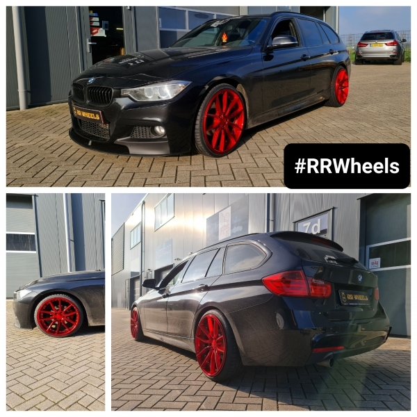 BMW 3 serie F31 - 20 inch IWP Custom W512 - Candy Red Chrome Rivets - 5x120 8.5J + 9.5J ET35
