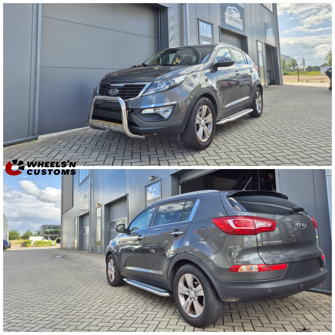 Kia Sportage voorzien van Misotunida Bullbar en sidebars