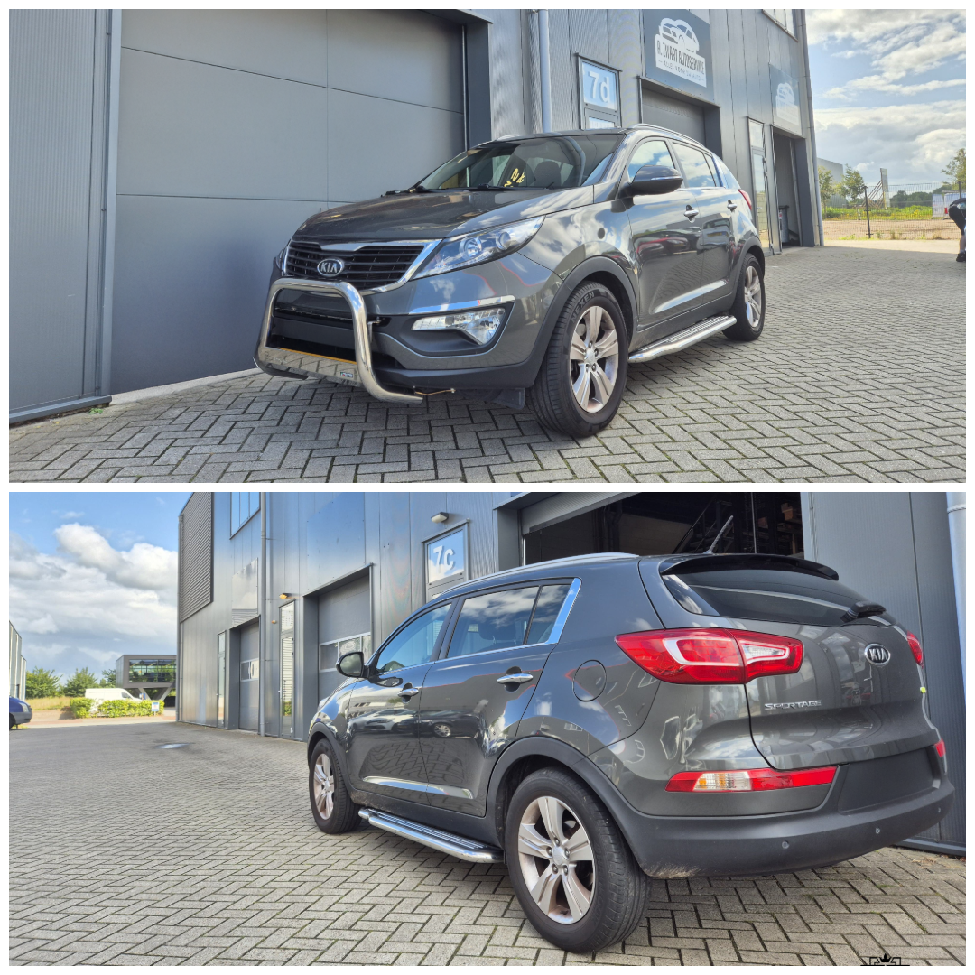 Kia Sportage voorzien van Misotunida Bullbar en sidebars