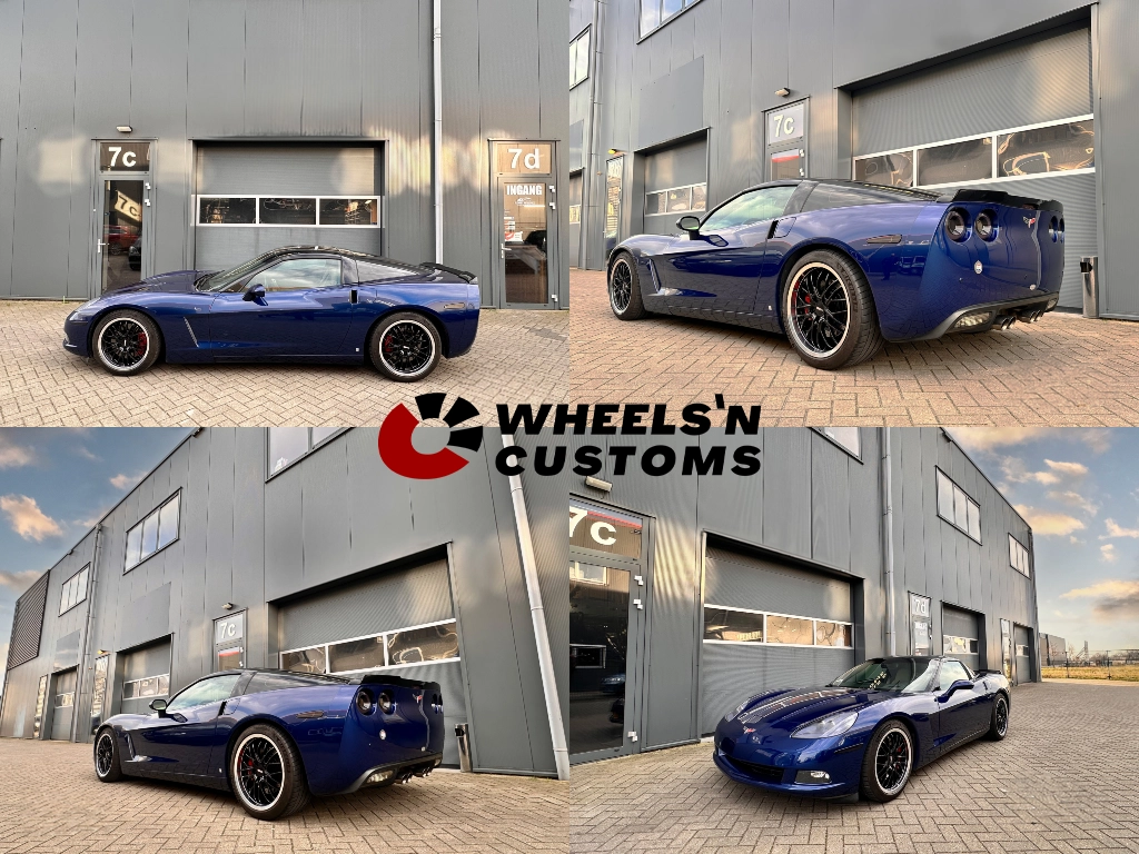 Corvette C6 - 19 + 18 inch Cray EAGLE Gloss black w/ mirror cut lip - 10.5J ET69 + 9J ET50 