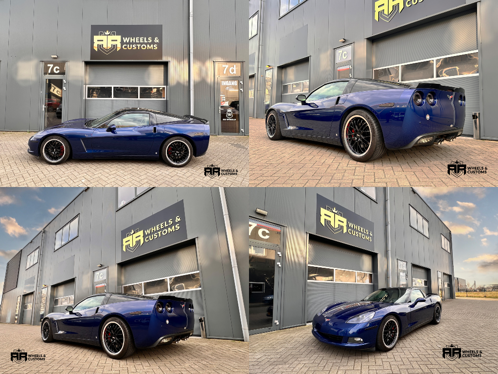 Corvette C6 - 19 + 18 inch Cray EAGLE Gloss black w/ mirror cut lip - 10.5J ET69 + 9J ET50 