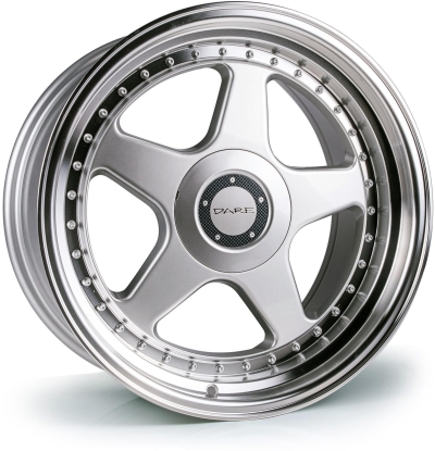 Dare 17x7.5 Dare F5 4x100/108 et35 CB73.1 Silver Polished Lip