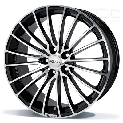 Brock Brock B24 zwart glanzend - front polijst (SGVP) 17" 5x108 ET45.0 B72.60
